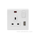 2.1A 13A USB Charger Double Pole Switched Outlet